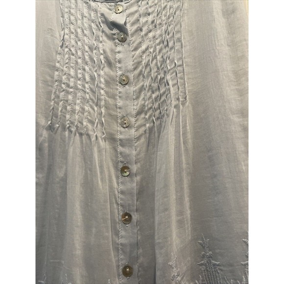 Love Stitch Lt. Blue Tank Top Embroidered Detail Front & Back Preowned Size S - Picture 4 of 9